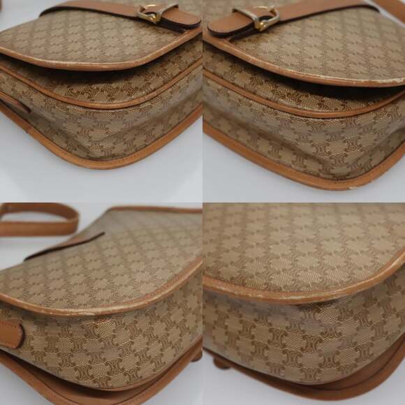 CELINE Macadam Canvas Shoulder Bag Beige - Picture 10 of 13